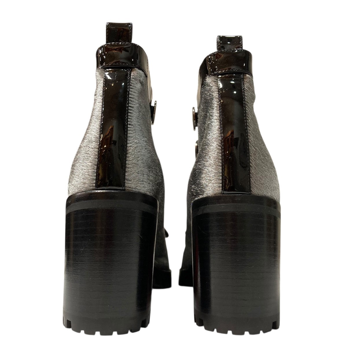 Christian Louboutin ハラコ調素材エナメルレザーショートブーツ 古着・中古-4枚目のアイテム画像