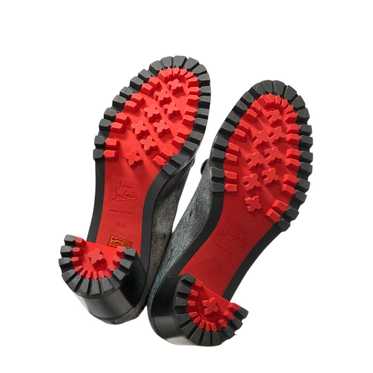 Christian Louboutin ハラコ調素材エナメルレザーショートブーツ 古着・中古-5枚目のアイテム画像
