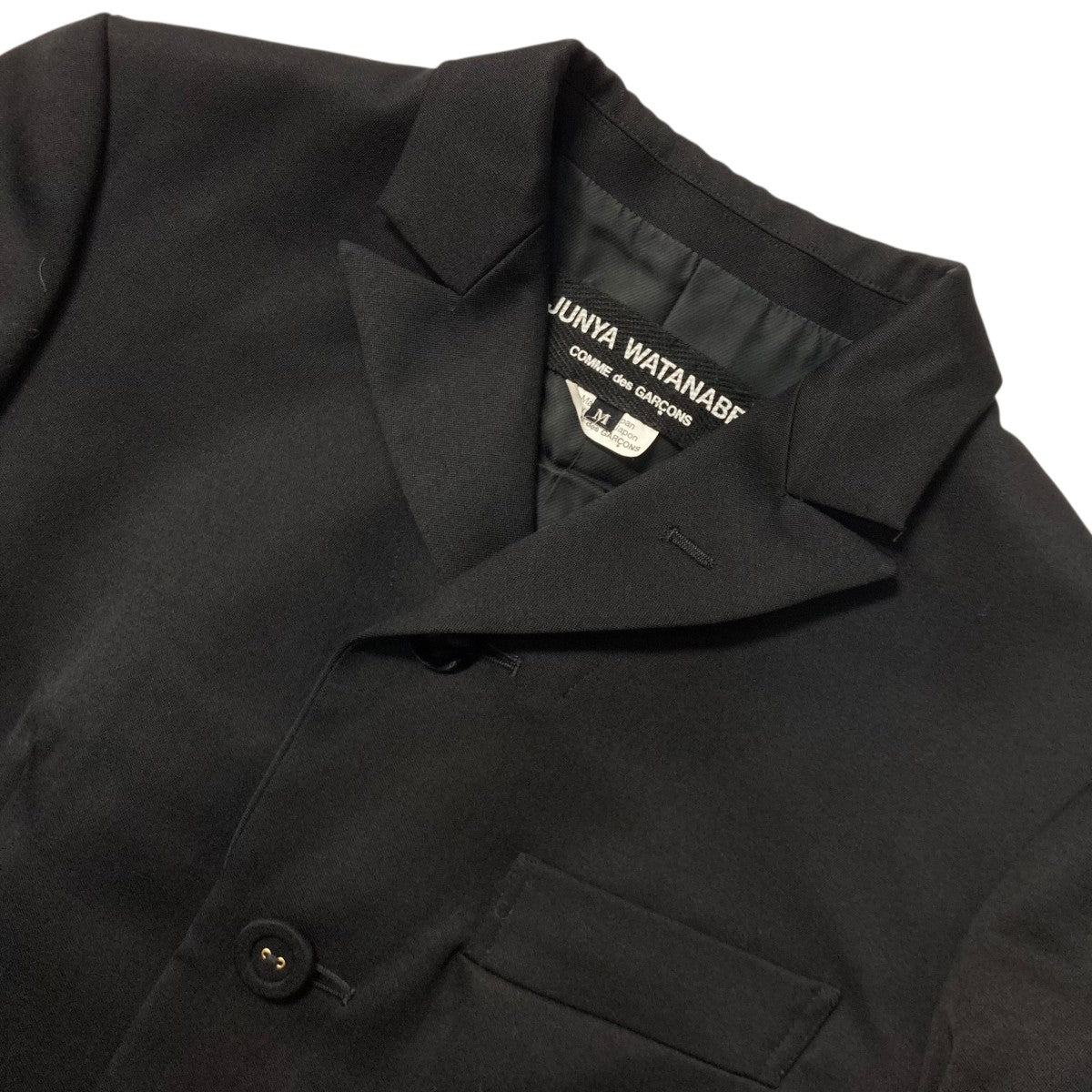 極美品 ジュンヤワタナベコムデギャルソン フーデッドコート ウール ブラック 極美品 ジュンヤワタナベコムデギャルソン フーデッドコート ウール