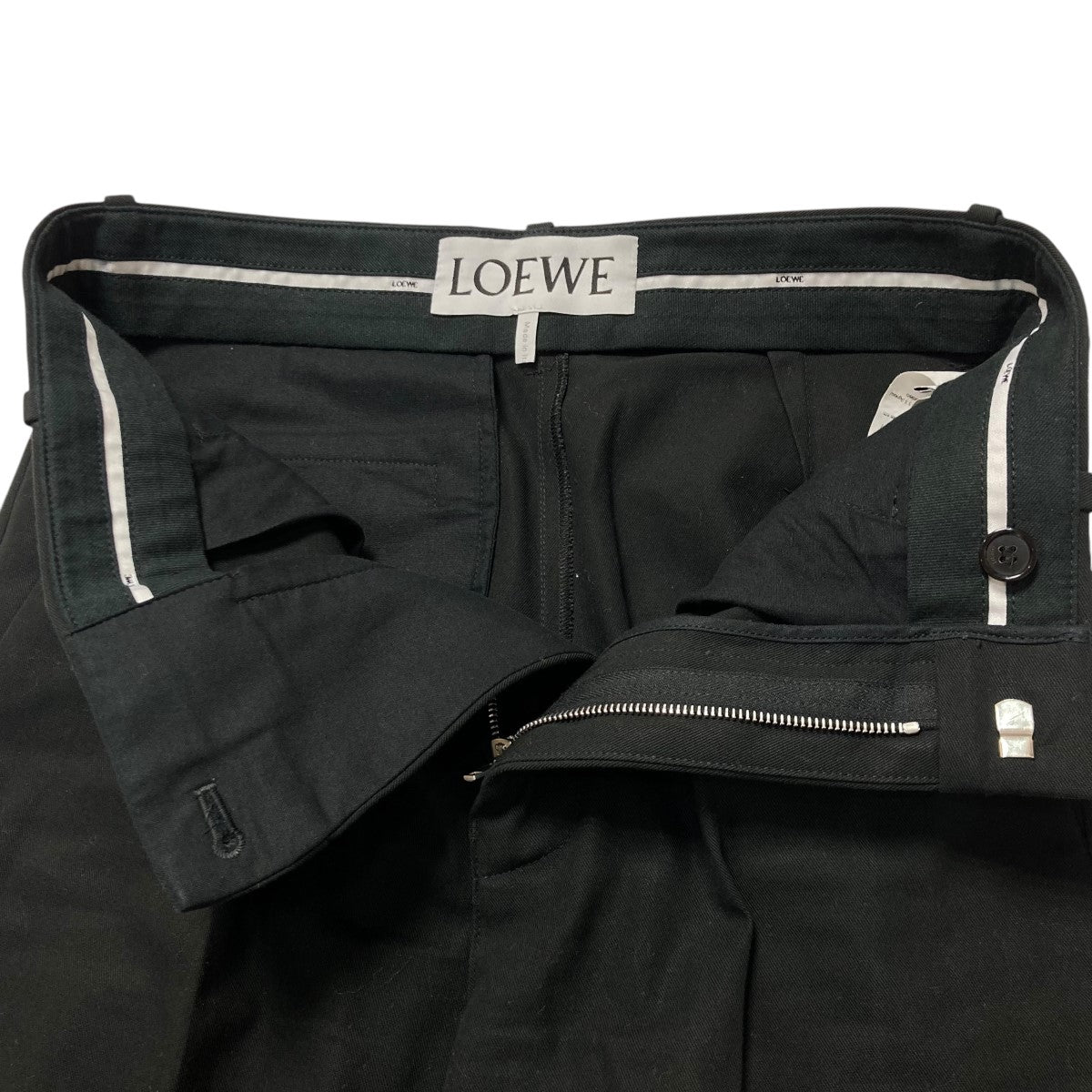 【LOEWE】H616Y04X90 シルクレイヤードパンツ ドレープ トラウザーズ（コットン&シルク） ブラウン - LOEWE