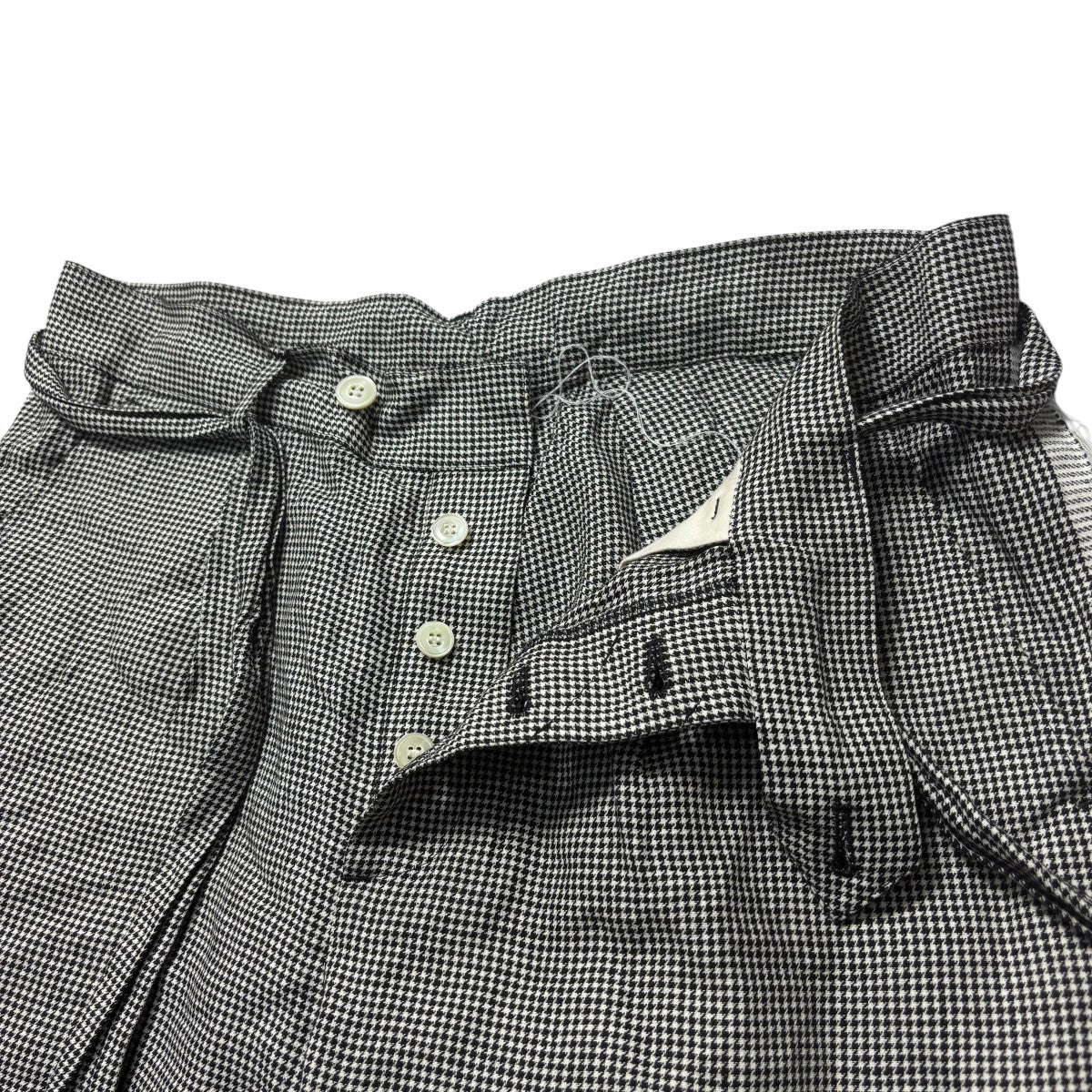 24SSLINEN PAPER EASY PANTS千鳥格子パンツMID24SS PT01