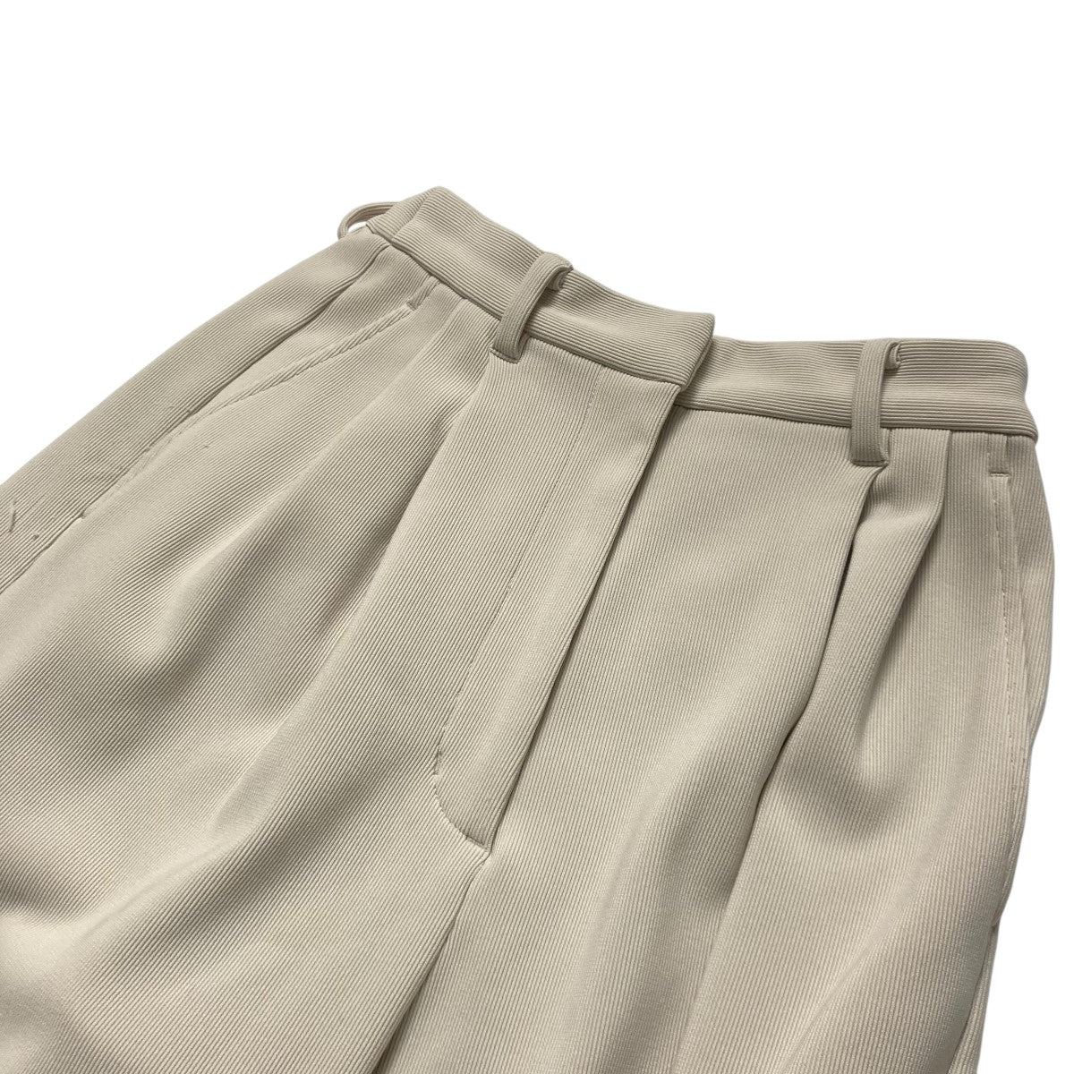 RIB STRIPE TUCK PANTSストレッチパンツ12110 7242