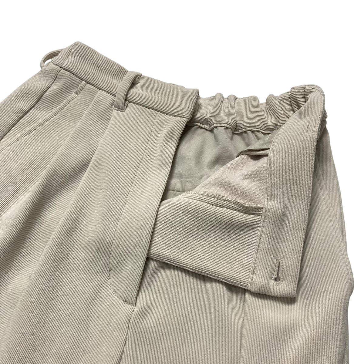 CLANE(クラネ) RIB STRIPE TUCK PANTSストレッチパンツ12110