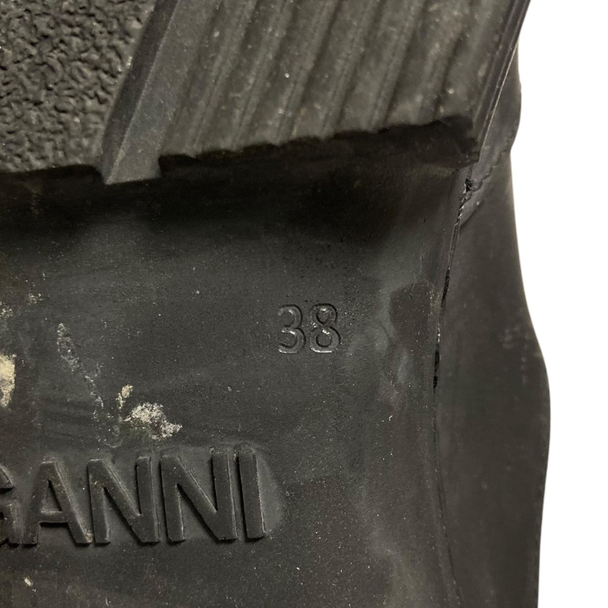 ☆韓国の人気☆【GANNI】☆STUDDED LEATHER MUL.E☆関税込☆ Ganni(ガニー) サイドゴアシューズ ブラック サイズ 38|【公式