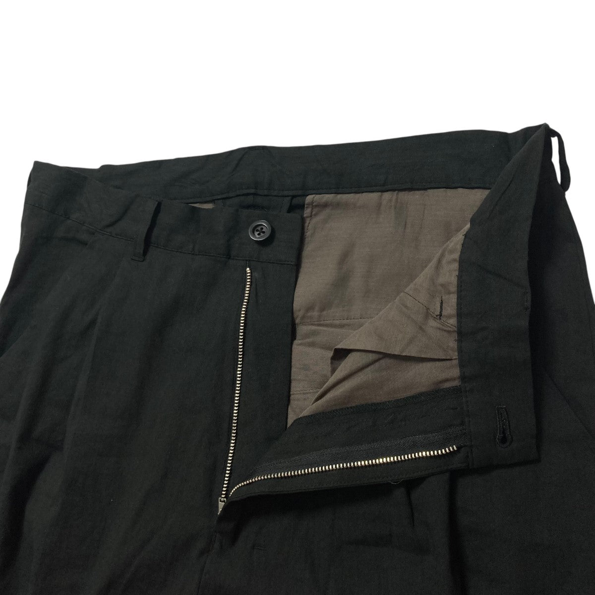 パンツ ANCELLM CUT OFF SLIT TUCK SLACKS BLACK 3 ANCELLM CUT OFF SLIT TUCK SLACKS BLACK 3