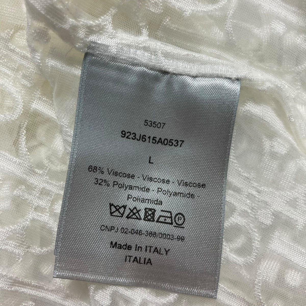 Oblique See Through Teeレースカットソー923J615A0537