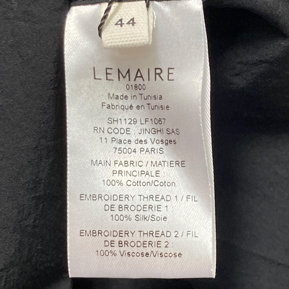 LEMAIRE(ルメール) 24AWEMBROIDERED COLLAR SHIRTシャツSH1129