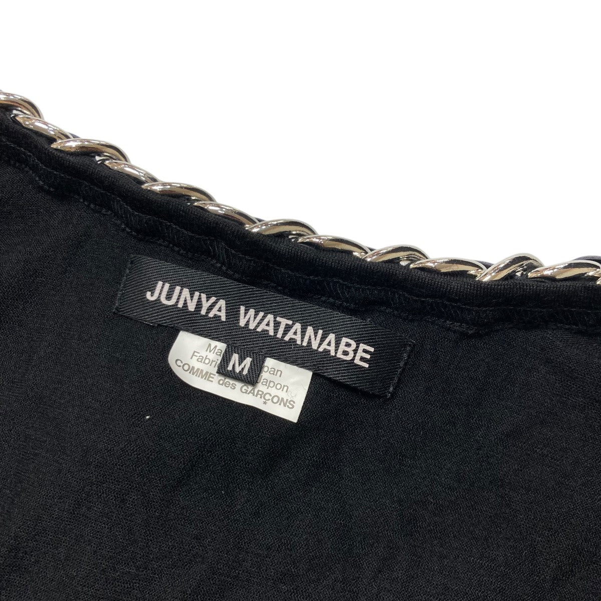 ジュンヤワタナベ JUNYA WATANABE 24AWチェーン付きブラウス JN-T014 ブラック サイズ：M JUNYA WATANABE(ジュンヤワタナベ) 24AWチェーン付きブラウスJN