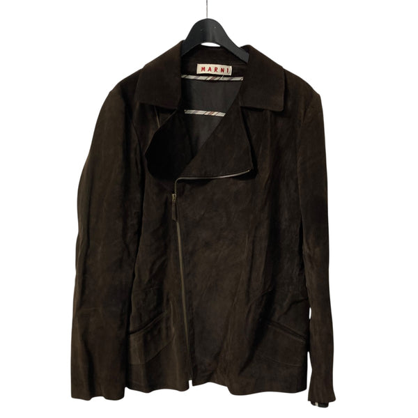 MARNI マルニ コットン ライダース ジャケット (40) イタリア製 MARNI マルニ イタリア製 ライダースジャケット 36 チャコールグレー