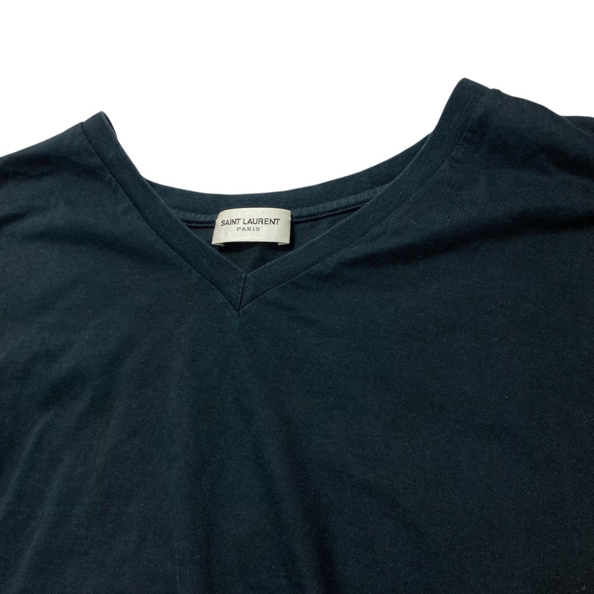 サンローランパリ Saint Laurent Paris コットンVネックTシャツ 314368 ネイビー サイズ：S Saint Laurent Paris(サンローランパリ) コットンVネックTシャツ