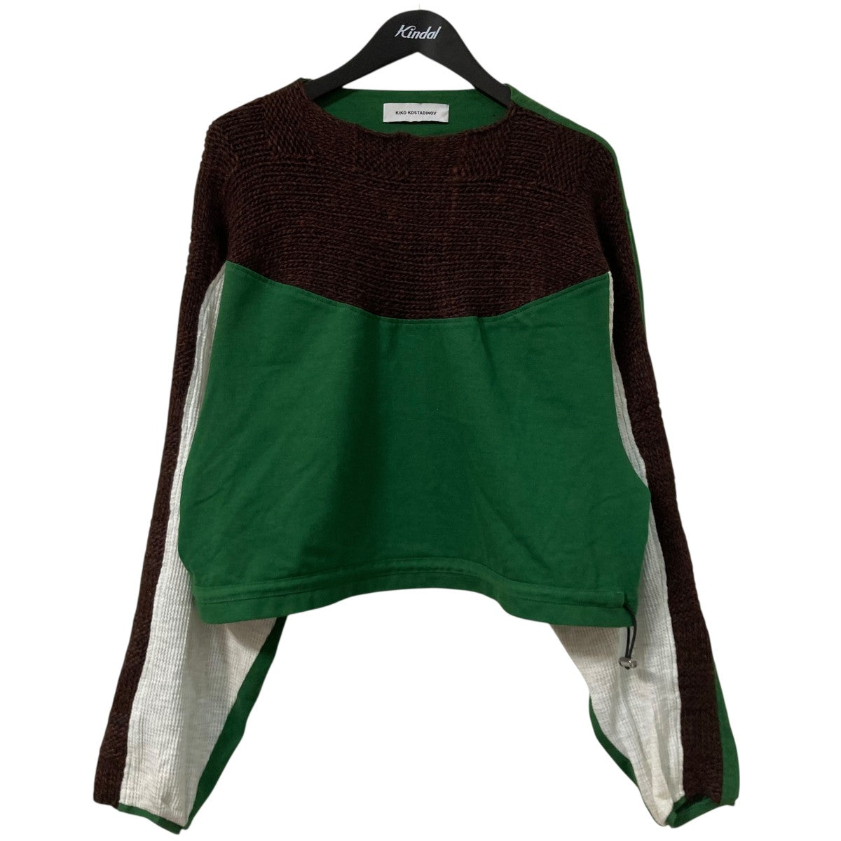 23AWSOLON KNIT HYBRID LS TOP異素材スウェット7883240232