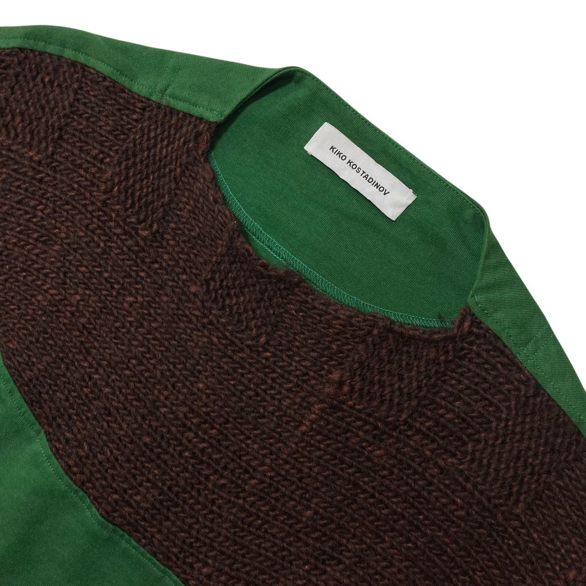 23AWSOLON KNIT HYBRID LS TOP異素材スウェット7883240232