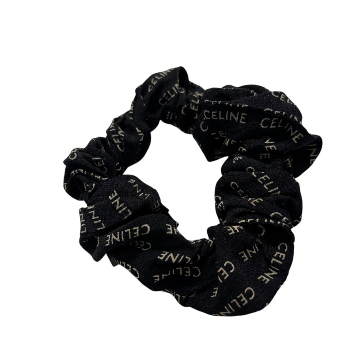 【新品未使用】CELINE ロゴ入りブラックシュシュ 中古・古着通販】CELINE (セリーヌ) ロゴシュシュ 髪留め