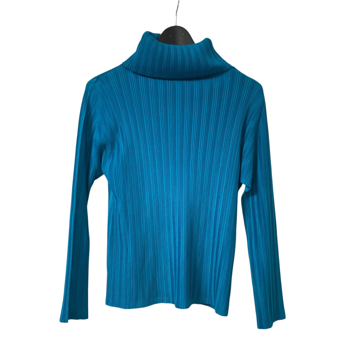 プリーツプリーズ PLEATS PLEASE ポリエステルハイネックカットソー PP51 FK332 ブルー サイズ：3 PLEATS PLEASE(プリーツプリーズ) ポリエステルハイネック