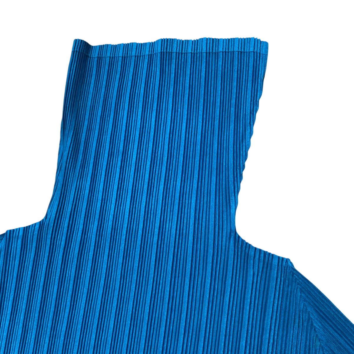 プリーツプリーズ PLEATS PLEASE ポリエステルハイネックカットソー PP51 FK332 ブルー サイズ：3 PLEATS PLEASE(プリーツプリーズ) ポリエステルハイネック