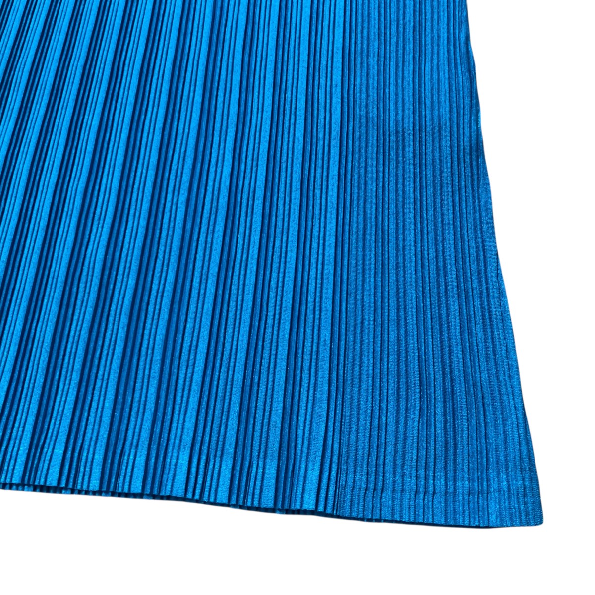 プリーツプリーズ PLEATS PLEASE ポリエステルハイネックカットソー PP51 FK332 ブルー サイズ：3 PLEATS PLEASE(プリーツプリーズ) ハイネックカットソー PP23