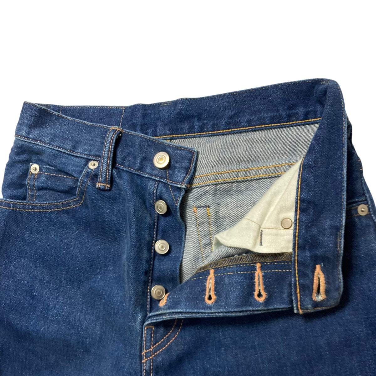 パンツ デニム ジーンズ リユースシーアイランドコットン デニムストレートパンツ