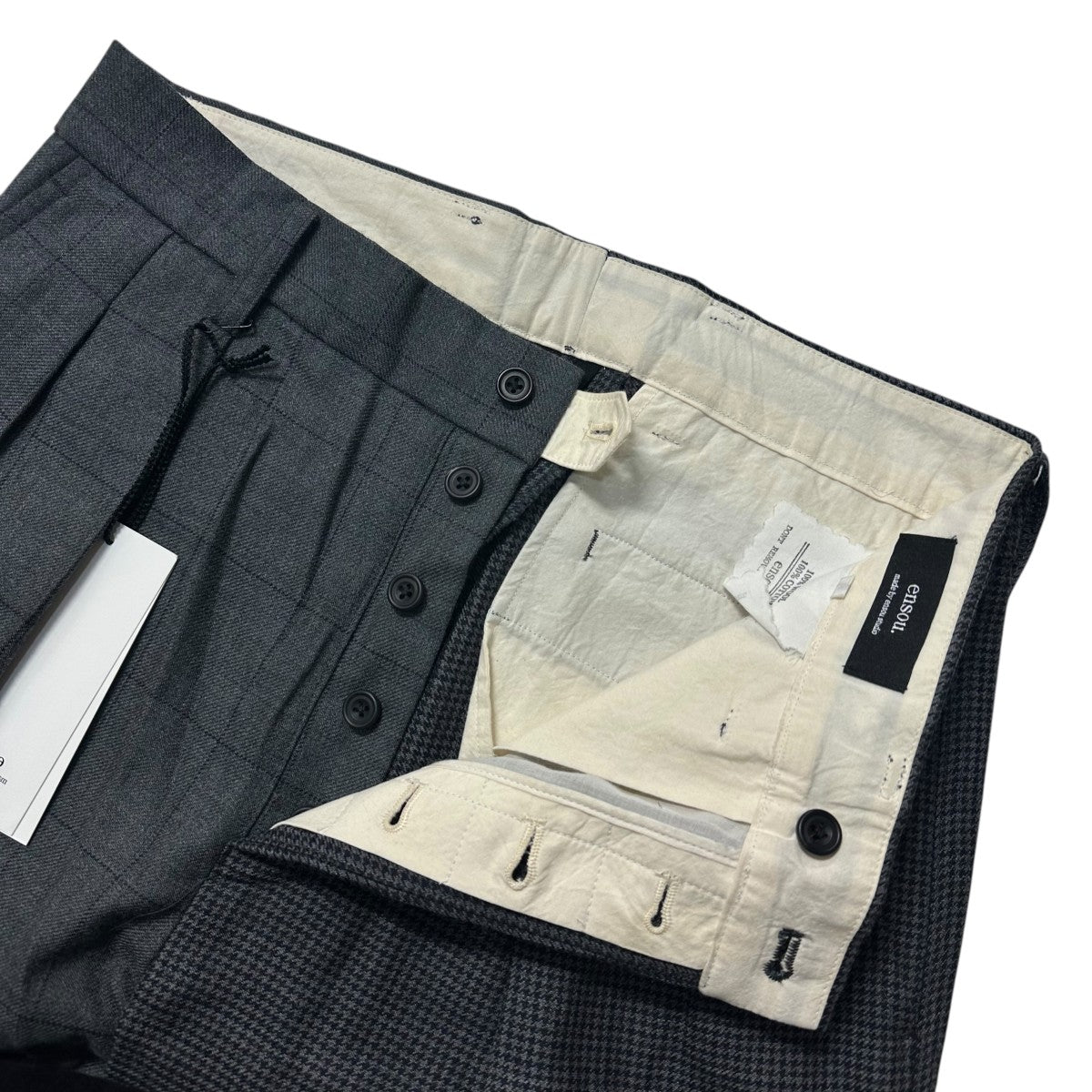 Doni’s Trousers Grey Check Mixスラックス