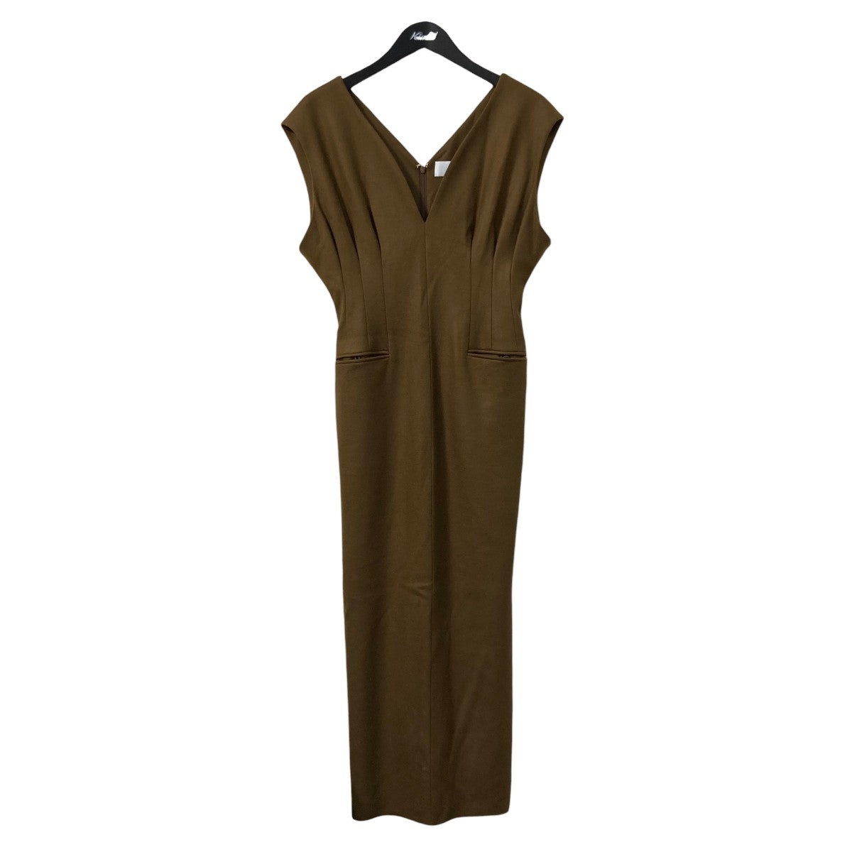 mame kurogouchi(マメクロゴウチ) V-Neck Tucked Wool Dress