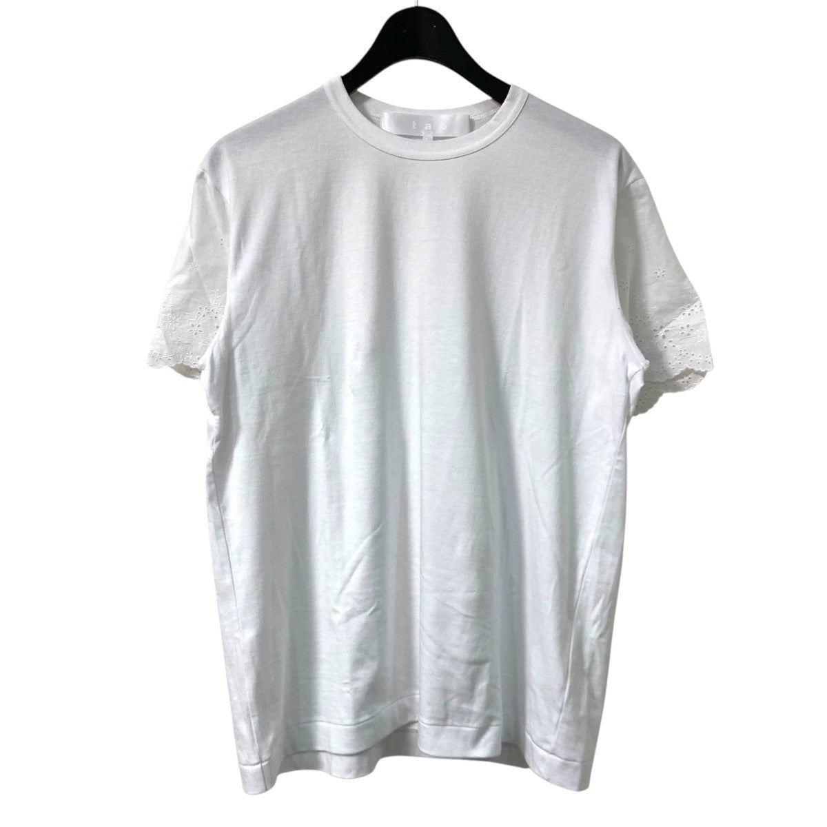 タオコムデギャルソン TAO COMME des GARCONS 23SS リブコットン「レースＴシャツ TK T017 ホワイト サイズ：L TAO COMME des GARCONS(タオコムデギャルソン) 23SSリブコットン