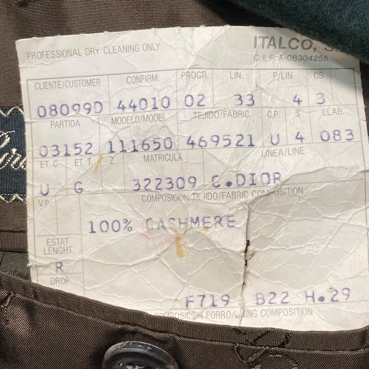 未使用品✨クリスチャンディオール テーラードジャケット カシミヤ混 ロゴ刺繍 2026年最新】Christian Dior メンズ テーラードジャケットの人気