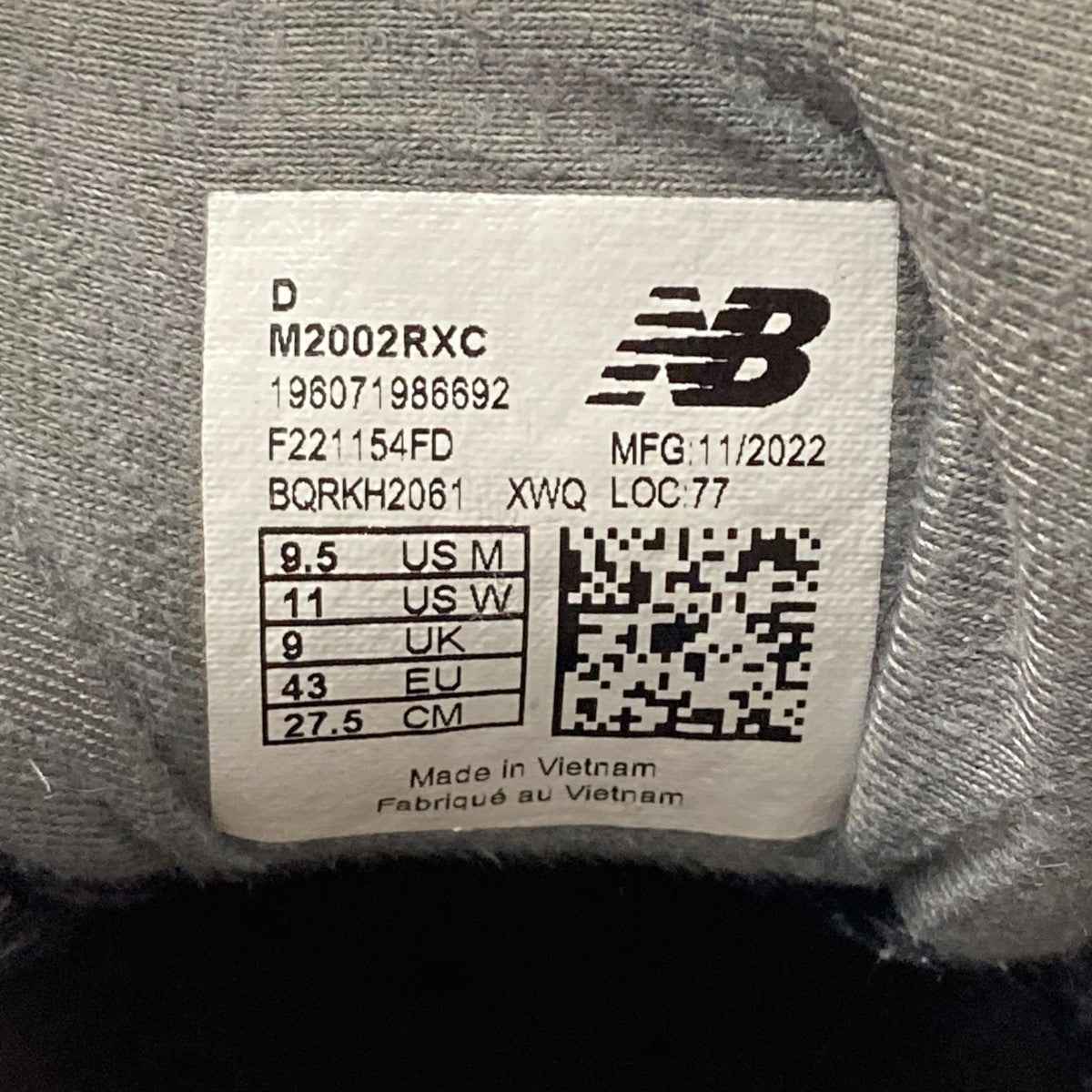 NEW BALANCE M2002RXC GORE-TEXローカットスニーカーF221154FD 古着・中古-9枚目のアイテム画像
