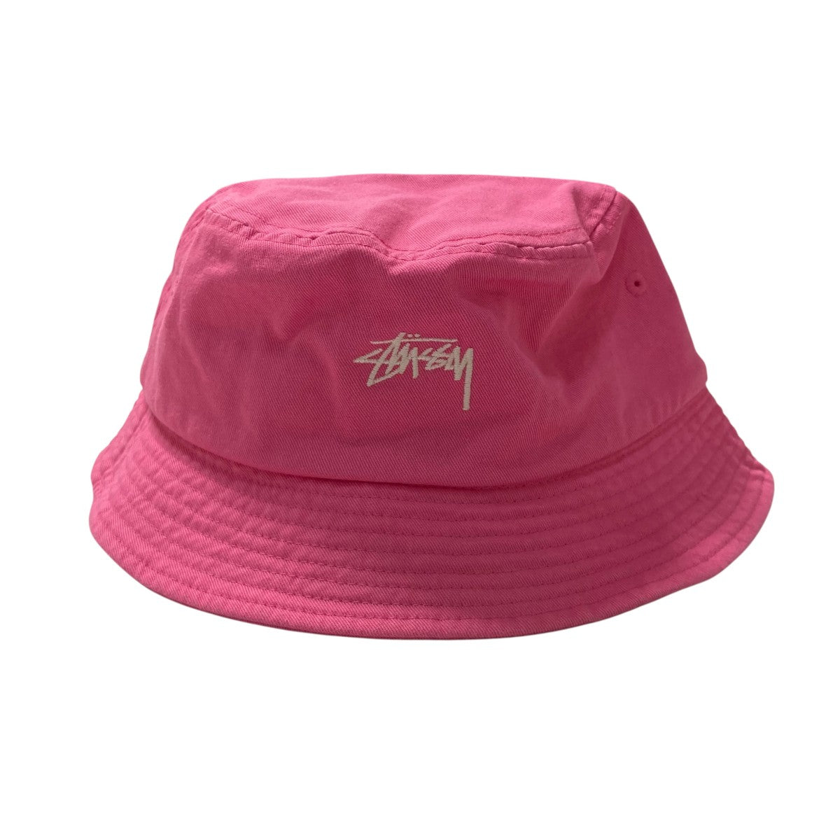 stussy ストックロゴ 刺繍 バケットハット S/M ブルー コットン STUSSY（ステューシー）の「STUSSY/ステューシー STOCK BUCKET