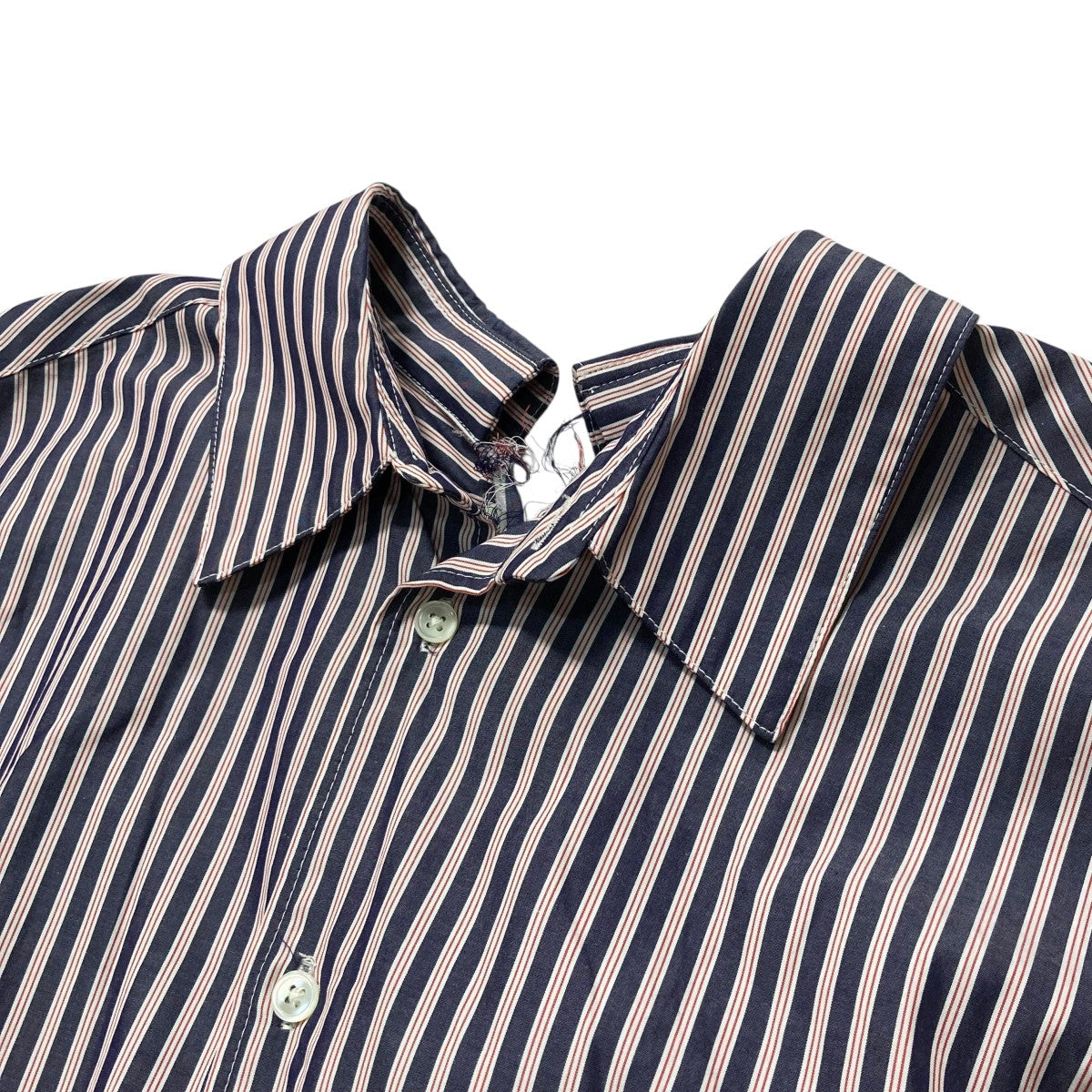 POLYPLOID ストライプシャツ サイズ2 セール】 120/2コットン ストライプ ワイドスプレッドカラー