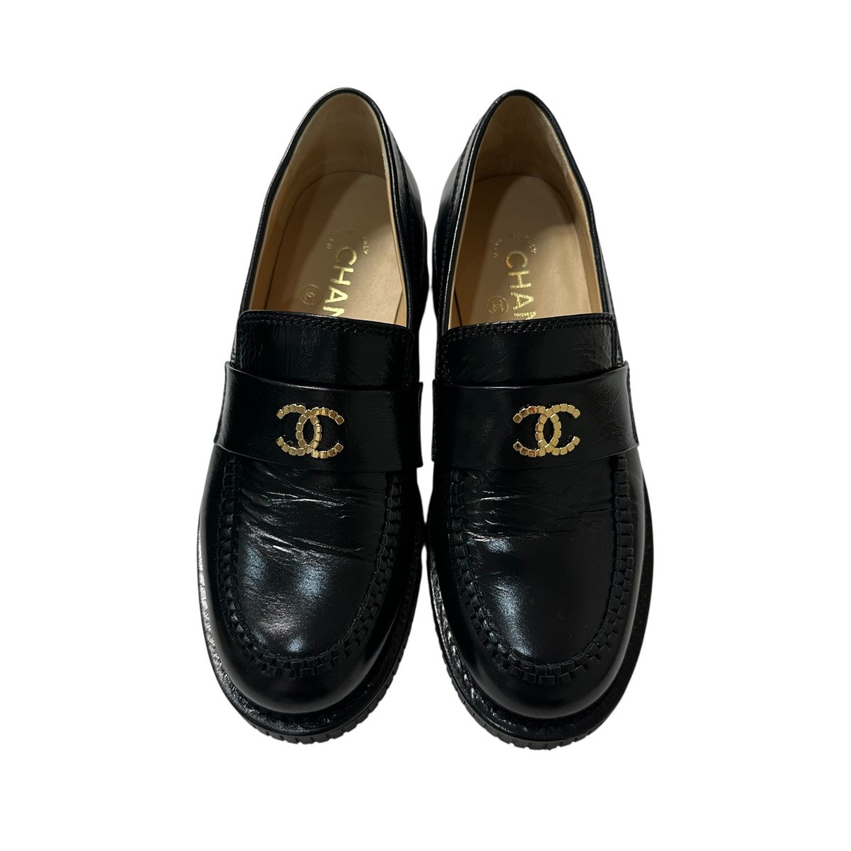 シャネル　ローファー CHANEL】シャネル ロゴローファー ココマーク レタリングロゴ