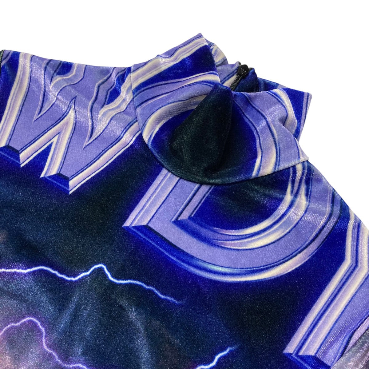 ヨウヘイオオノ YOHEI OHNO Graphic Velour High Neck グイラフィックハイネックカットソー ネイビー サイズ：36 YOHEI OHNO(ヨウヘイオオノ) Graphic Velour High Neckグイ