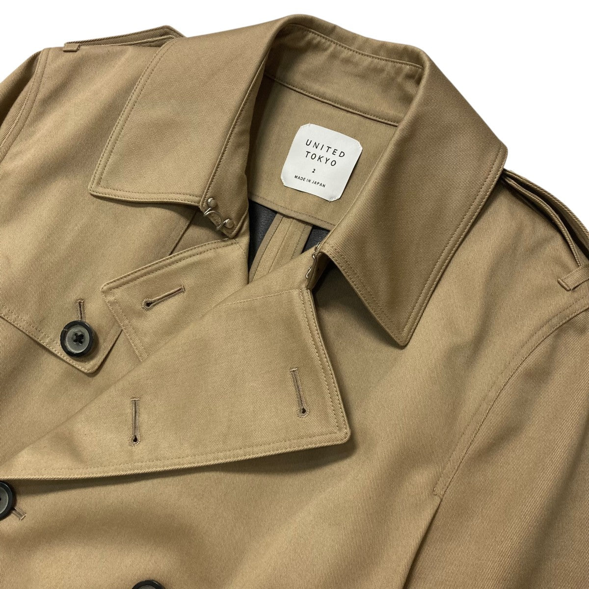 トレンチコート トレンチ コート United Tokyo 日本製 UNITED TOKYO トレンチコート コート スタンドカラーロング