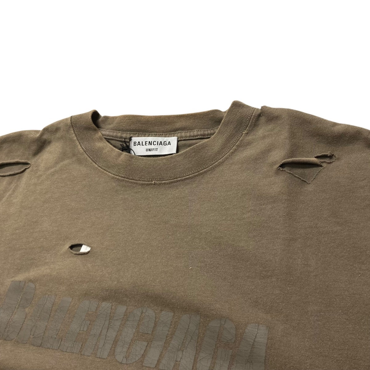 BALENCIAGA(バレンシアガ) 21SSデストロイ 加工ダメージコットンT 