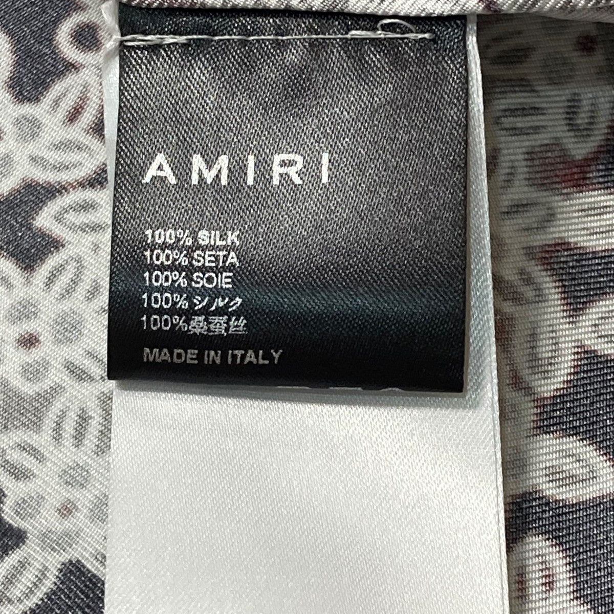 AMIRI (アミリ) シルク ブルゾン ブラック/ホワイト AMIRI アミリ ブラック＆ホワイト ロゴ ジャージー (AMIRI