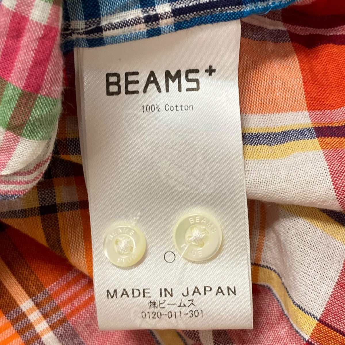 マドラスチェック ショートスリーブ ボタンダウン シャツチェックパターン半袖シャツ11-01-1215-139