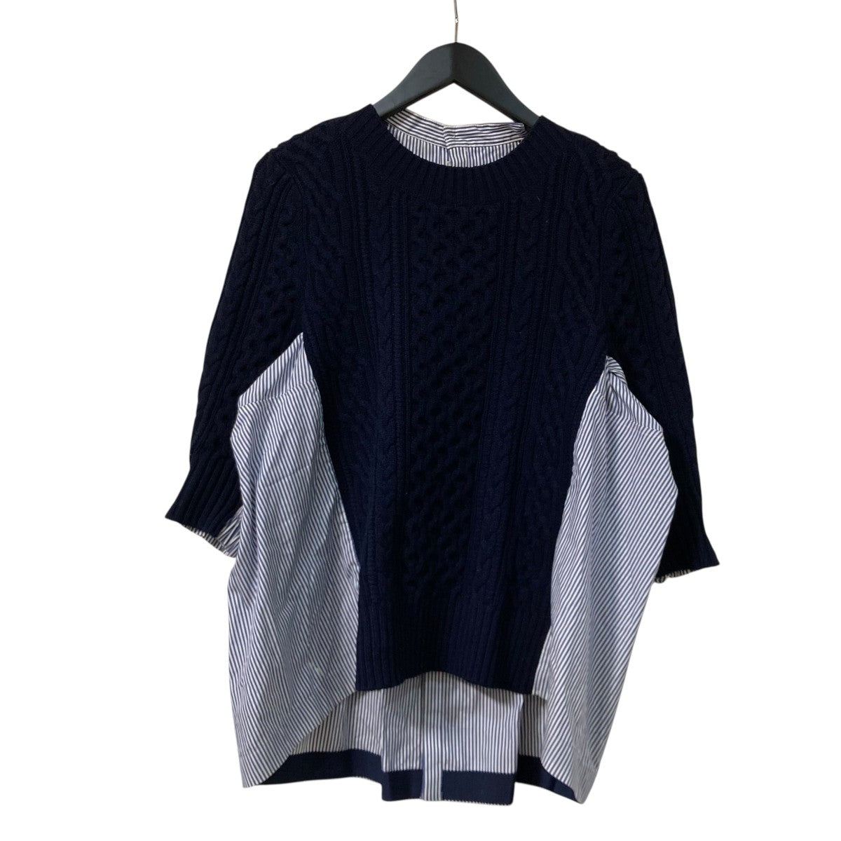 sacai(サカイ) ニット切替半袖シャツSCW-040 SCW-040 ネイビー サイズ