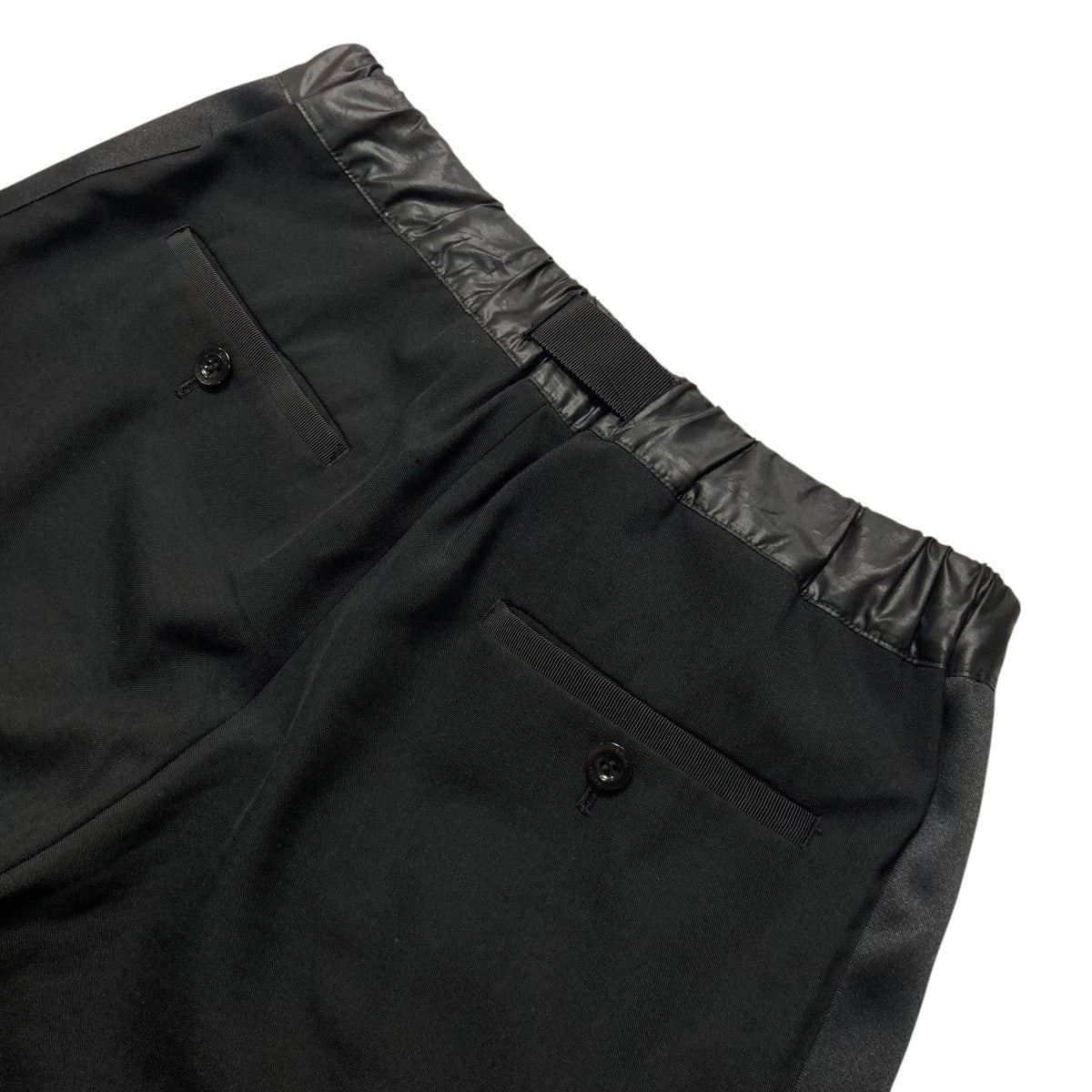 t*h様 美品　sacai 22AW ピケ素材パンツ　ブラック スラックス サイ 美品 sacai 22AW ピケ素材パンツ ブラック スラックス サイズ2