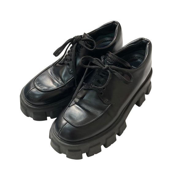 PRADA モノリススニーカー 36 PRADA(プラダ) モノリスレザーシューズ708 708 ブラック サイズ 36 1/2