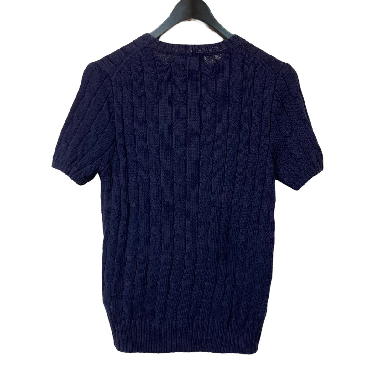 ポロラルフローレン ネイビー 半袖 コットンニット L Ralph Lauren POLO RALPH LAUREN(ポロラルフローレン) コットン半袖ニット