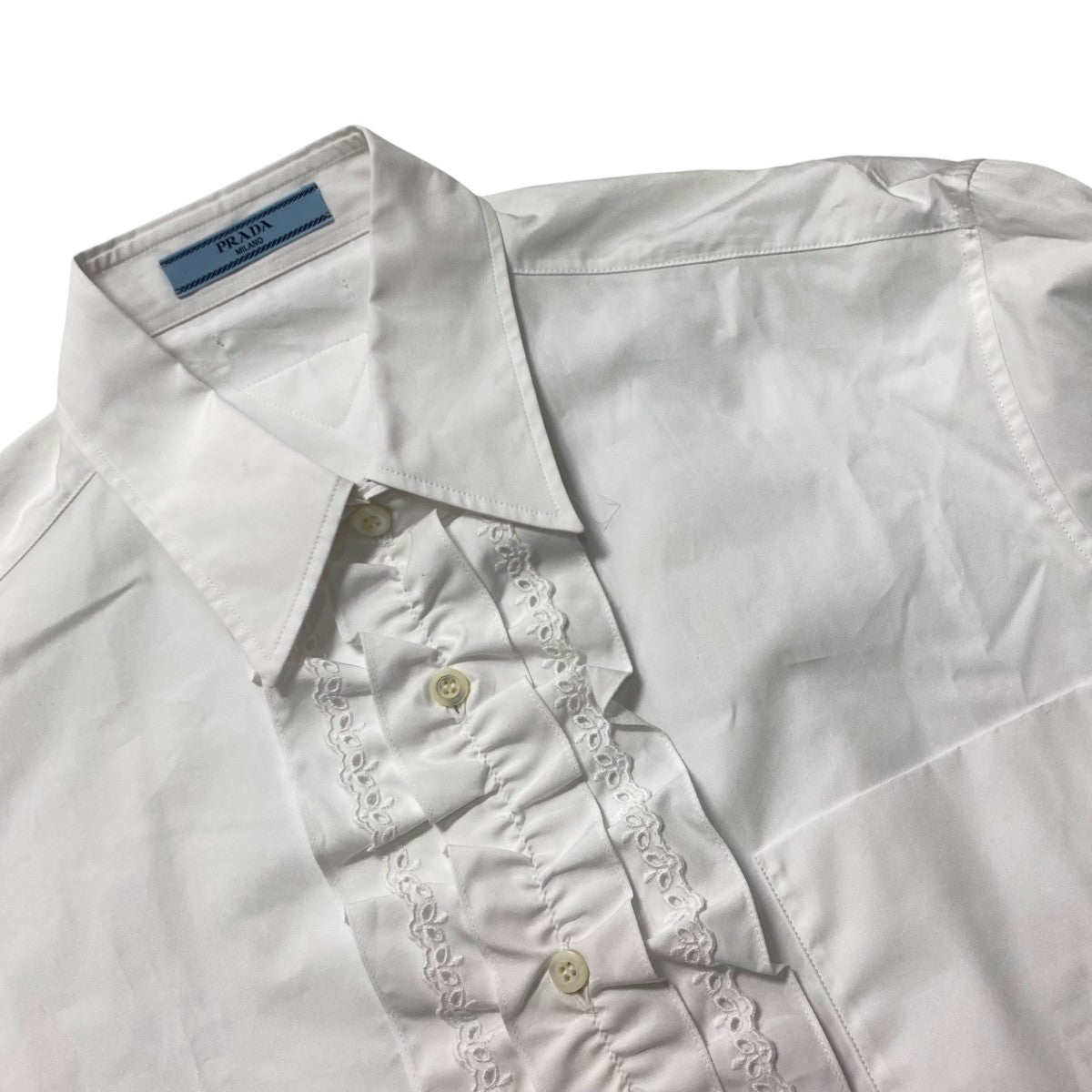 PRADA(プラダ) フリルシャツP407G S221 1XV2 P407G S221 1XV2 ホワイト
