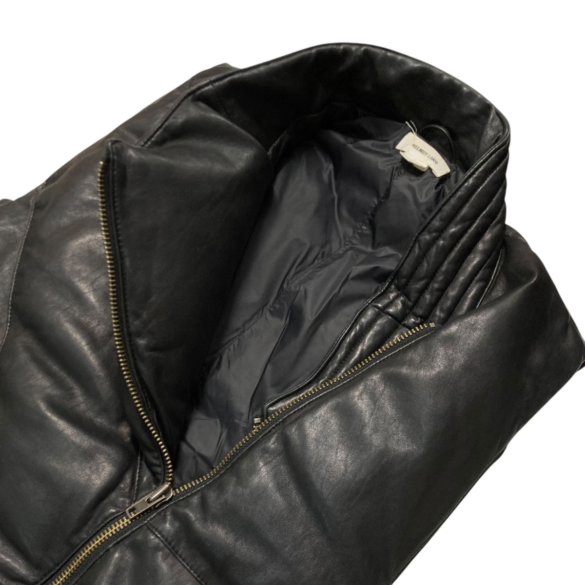 HELMUT LANG Lambskin Leather Puffer Oversized VestレザーダウンベストE07HW405 古着・中古-3枚目のアイテム画像
