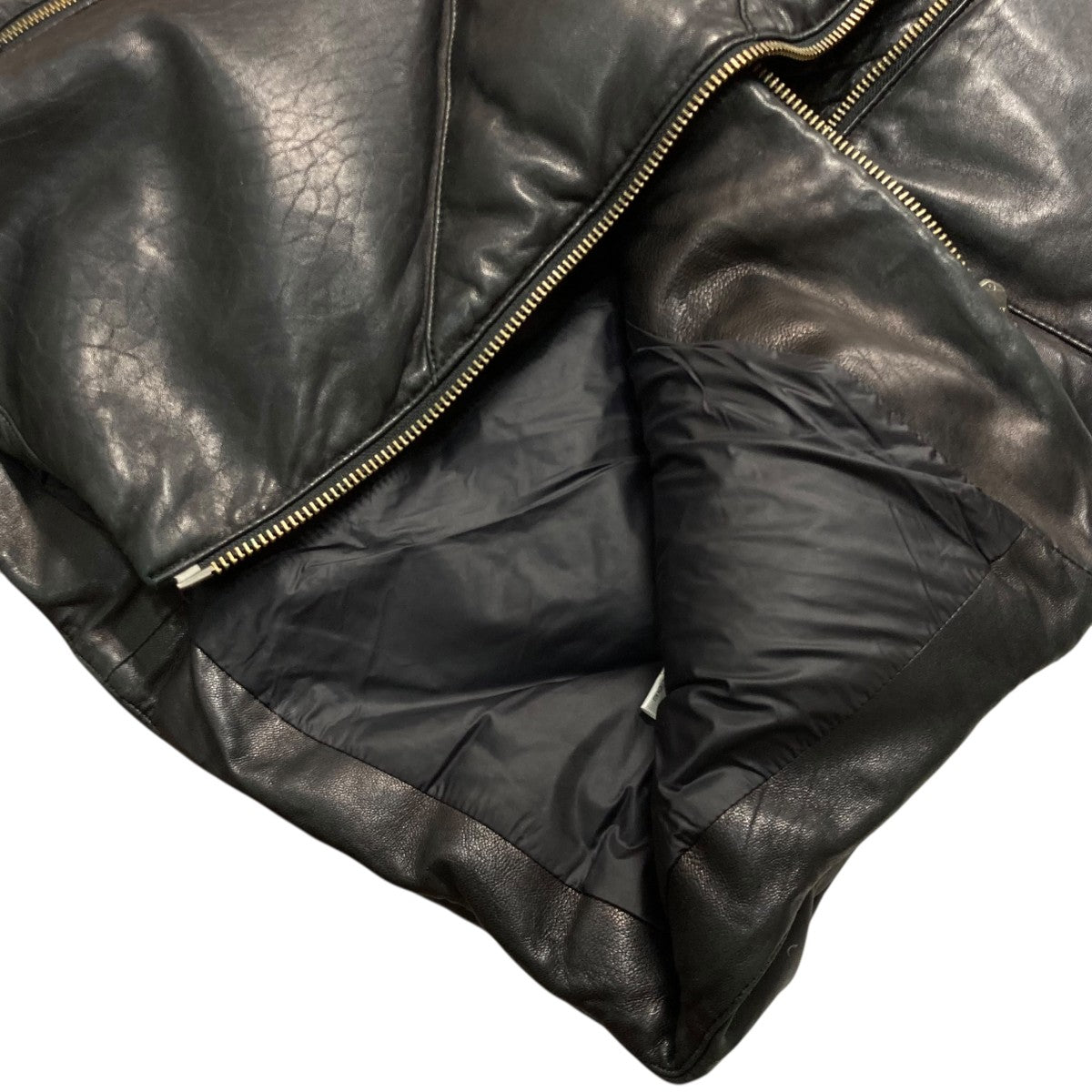 HELMUT LANG Lambskin Leather Puffer Oversized VestレザーダウンベストE07HW405 古着・中古-5枚目のアイテム画像