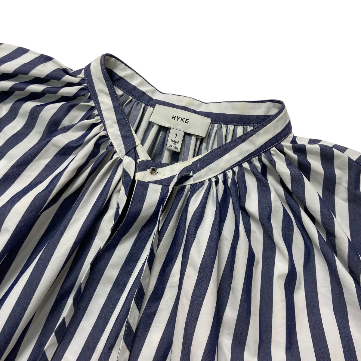 HYKE(ハイク) 22SST／C STRIPED GATHERED DRESSシャツワンピース