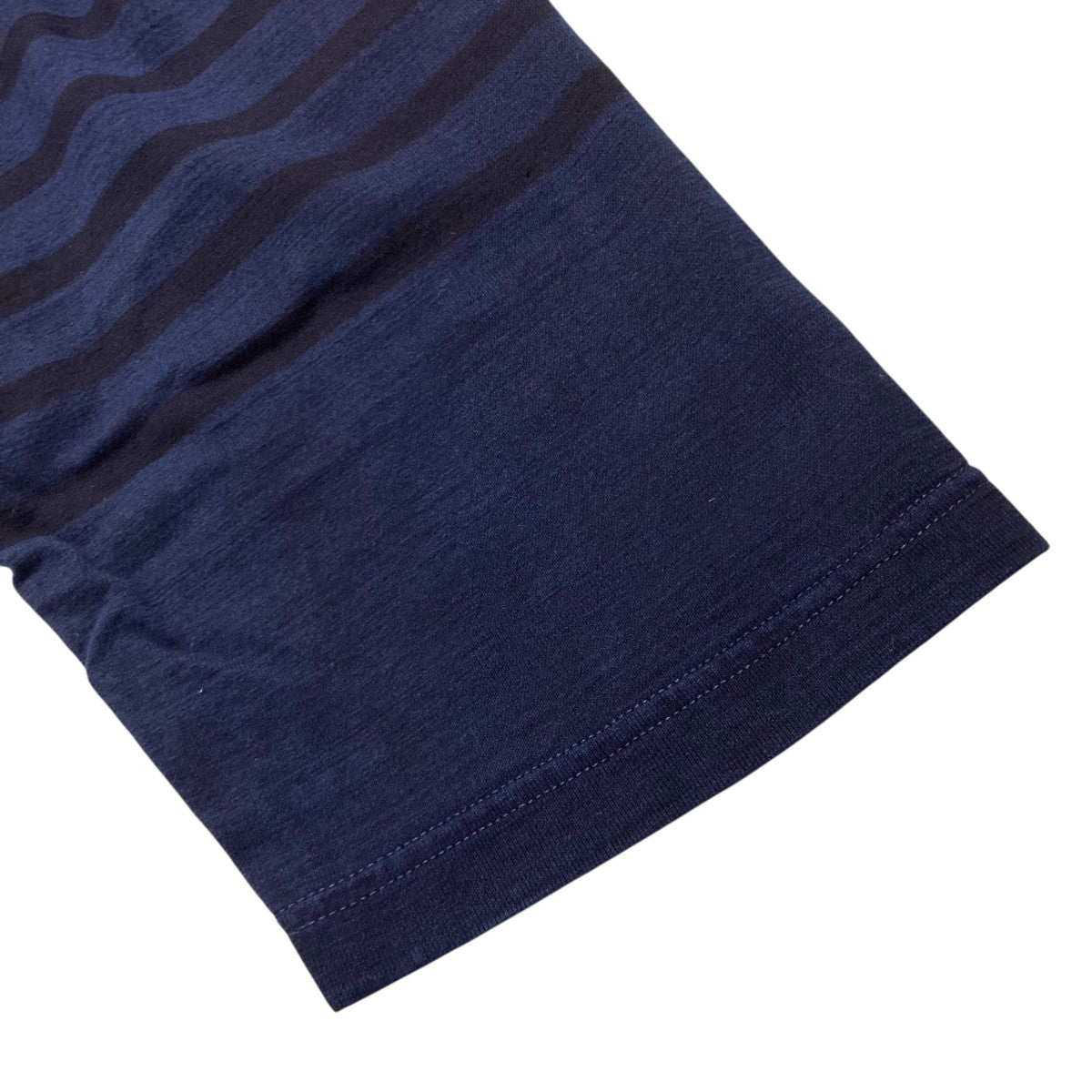 OUTIL Arch別注 TRICOT HABAS INDIGO OVERDYEロングスリーブボーダーカットソーOV C003 古着・中古-4枚目のアイテム画像