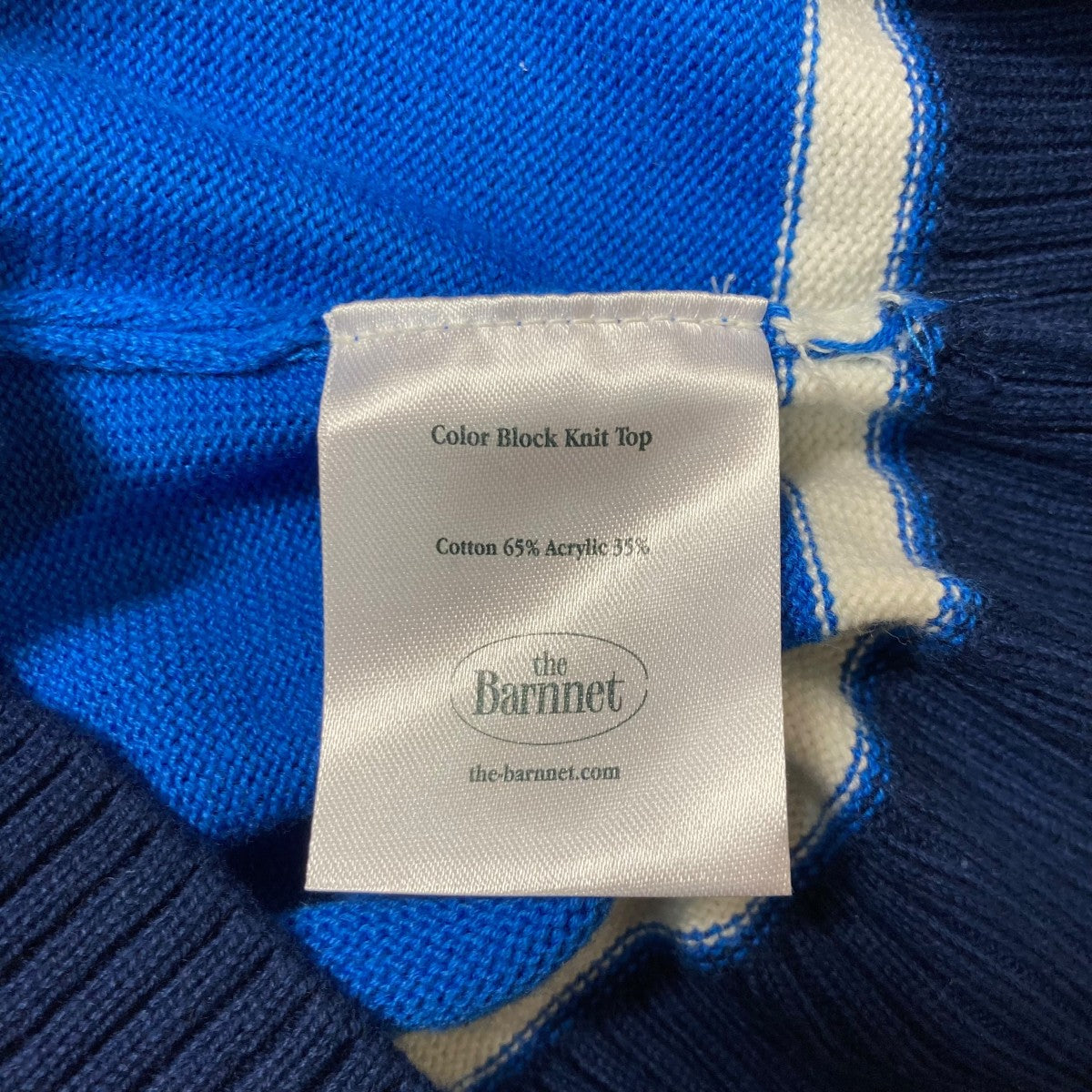 the barnnet(ザバーネット) color block knit top半袖ニット