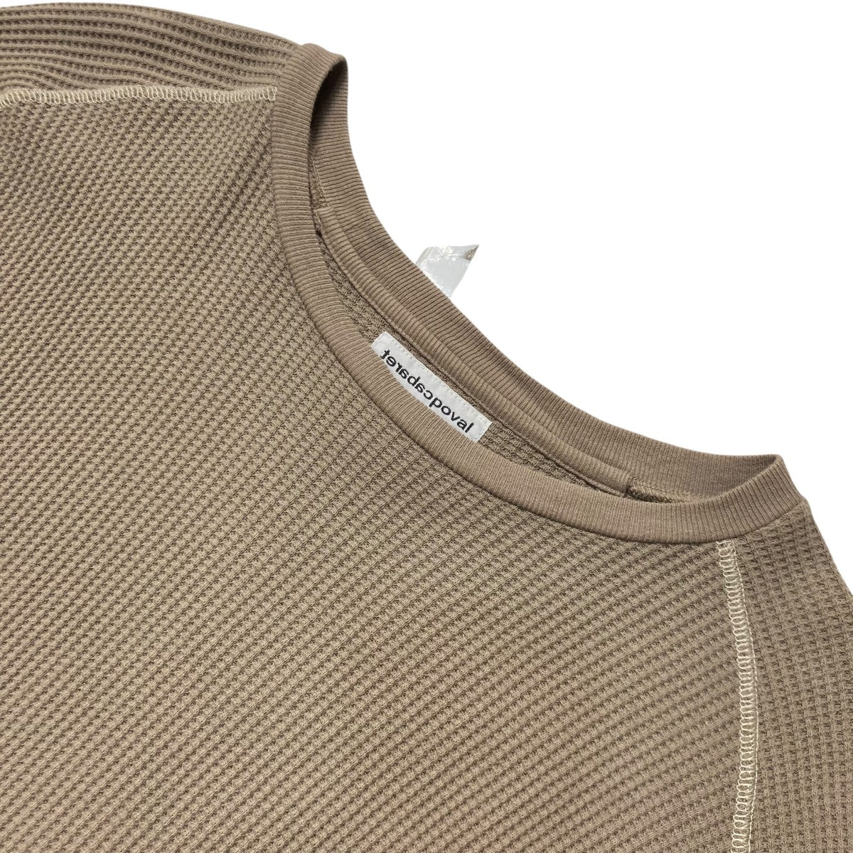 CABARET POVAL Fabien Waffle Top Khakiロングスリーブカットソー24SS PVA CS01 古着・中古-3枚目のアイテム画像
