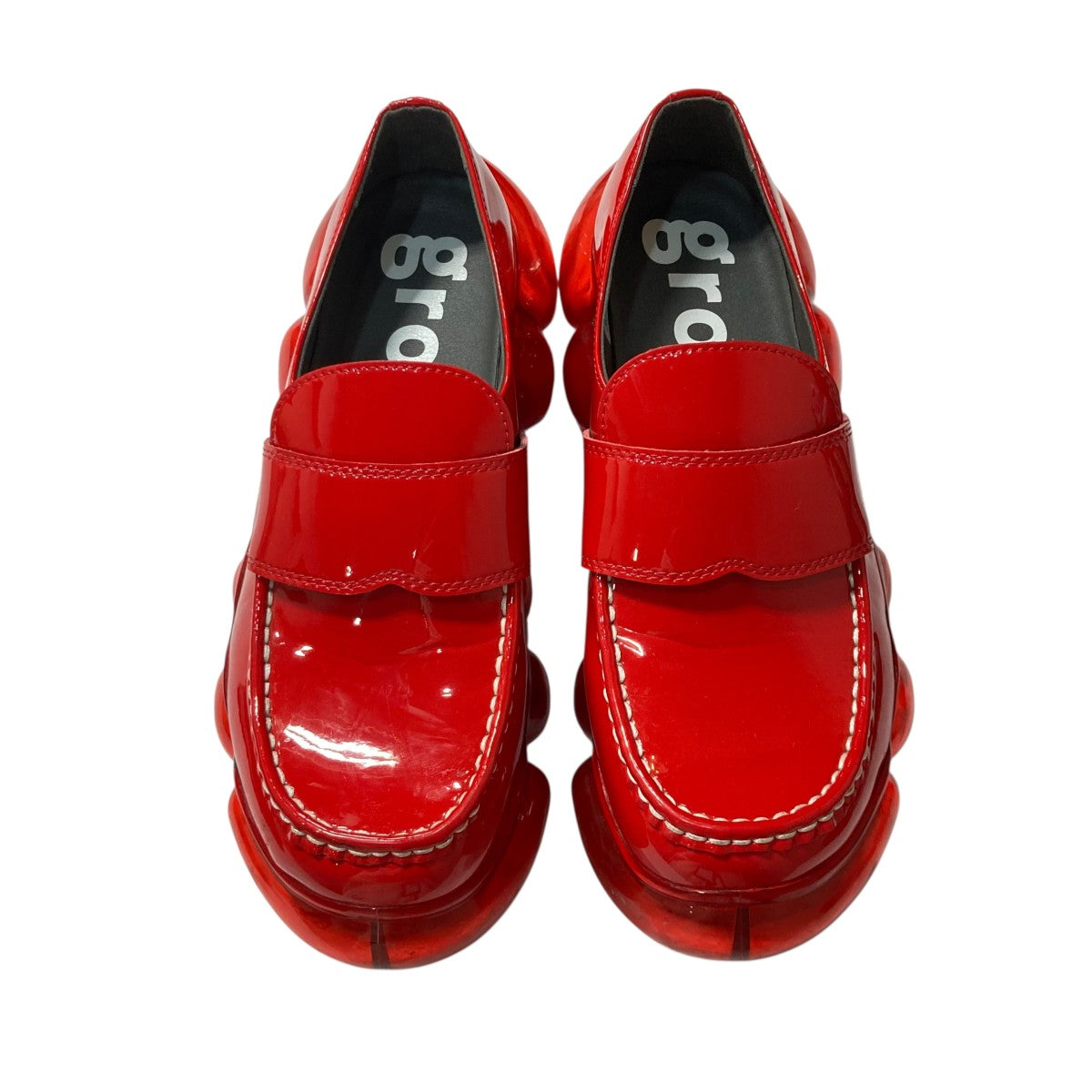 grounds jewelry loafer グラウンズ ローファー 赤 grounds(グラウンズ) JEWELRY LOAFERローファー レッド サイズ