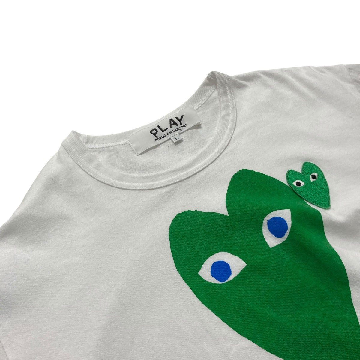 PLAY COMME des GARÇONS Tシャツ グリーンハート XS PLAY COMME des GARCONS プレイ コム デ ギャルソン Tシャツ