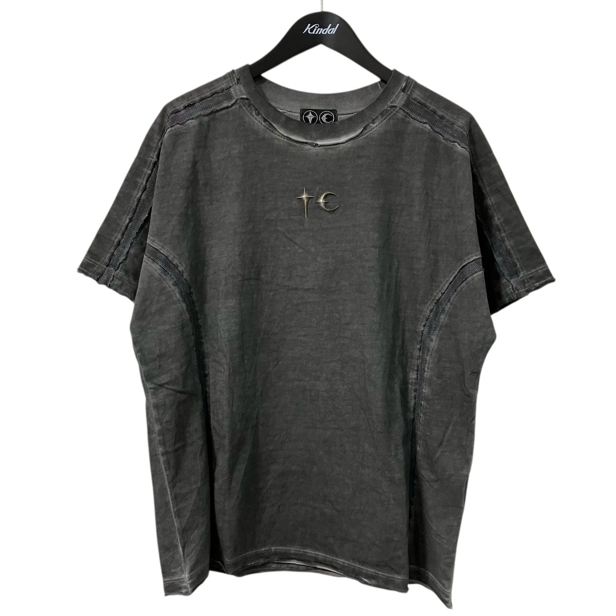 THUG CLUB グレーバトルタートルメッシュ T シャツ異素材ＴシャツTC25TS1302 古着・中古-1枚目のアイテム画像