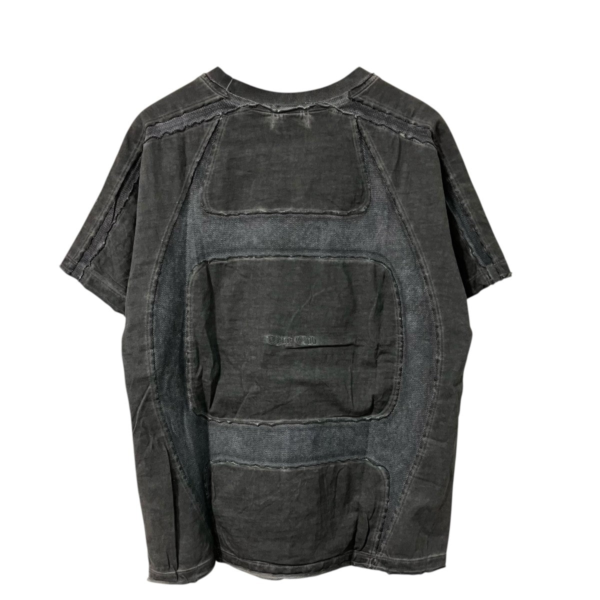 THUG CLUB グレーバトルタートルメッシュ T シャツ異素材ＴシャツTC25TS1302 古着・中古-2枚目のアイテム画像