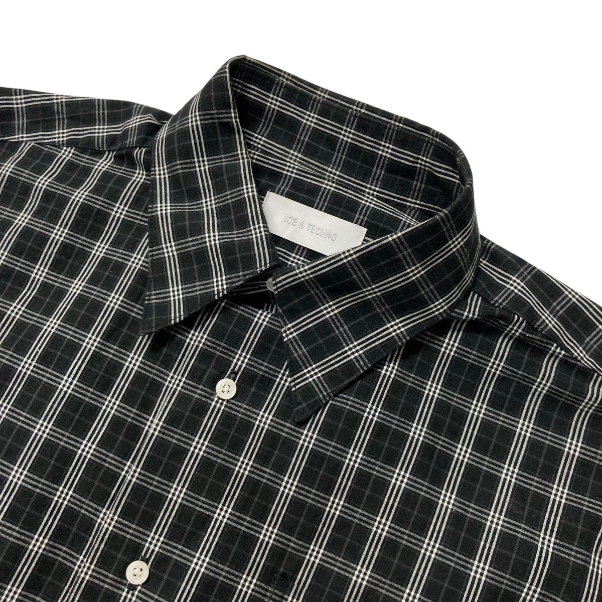 25SSICEANDRE CHECK SHIRTビッグカラー長袖チェックシャツIT25SS SH01